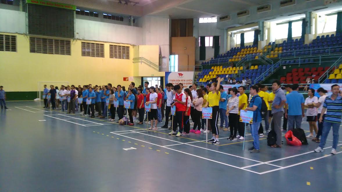 Tổng Công ty xây dựng Sài Gòn tổ chức hội thao tại nhà thi đấu Rạch Miễu